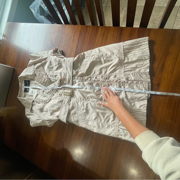 ONYX Life tench coat! Business casual tan jacket - Picture 5 of 9